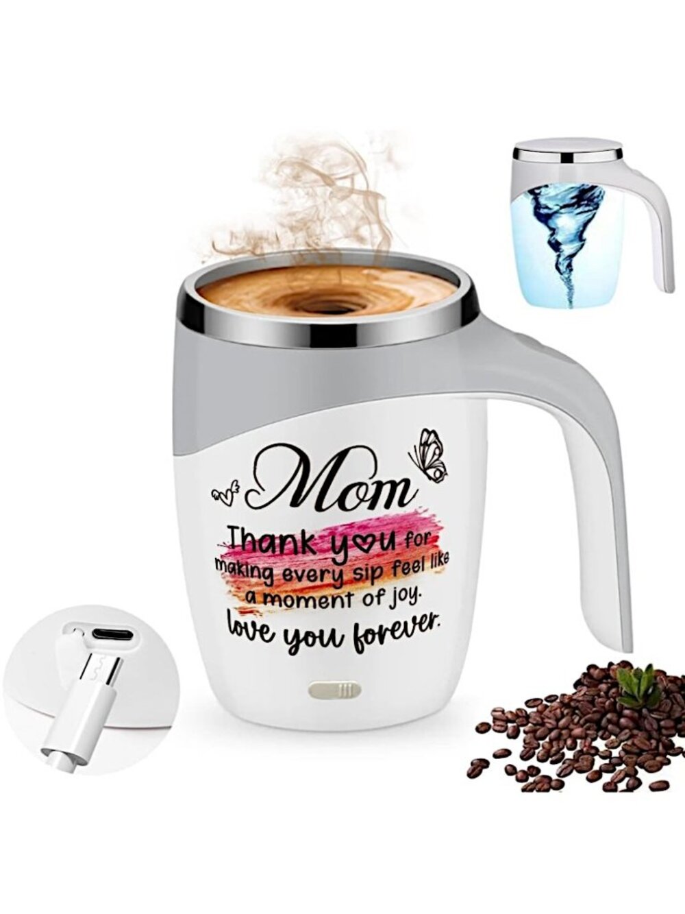 Automatic Magnetic Self Stirring Coffee Mug Rechargeable Electric Mug for Mom